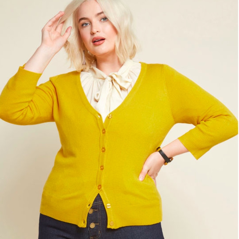 ModCloth - Charter School Cardigan in Goldenrod